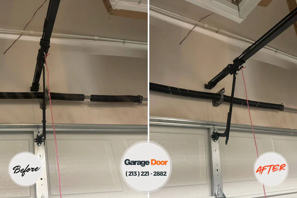 Before and after: garage door repair Lansdale, PA